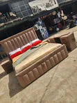 Modern Brown 6x6 Padded Bedframe Set - 1