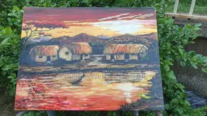 Original Hand-Painted Wall Art: Reflection of Old Home