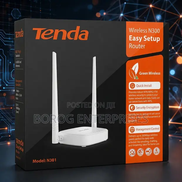 Tenda N301 N300 Wireless Router - 1