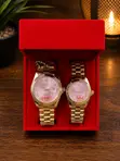 Couples Wrist Watch and Fashion Bead Necklace Set - 1