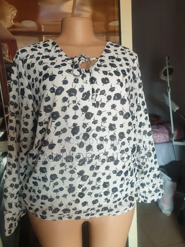 Black & White Leopard Print Long Sleeve Top - 1