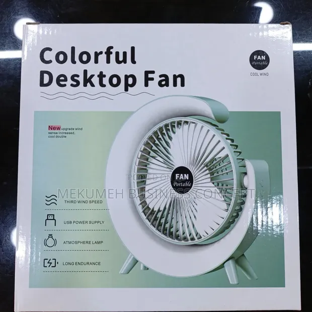 Colorful Desktop Fan with RGB Lighting - 1