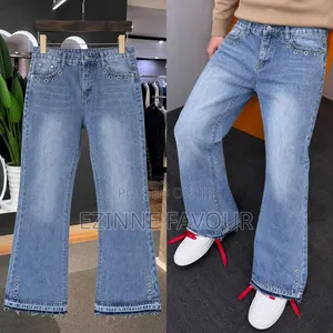 Zinny Collection Jeans Na Maza Baƙi Mai Faɗi