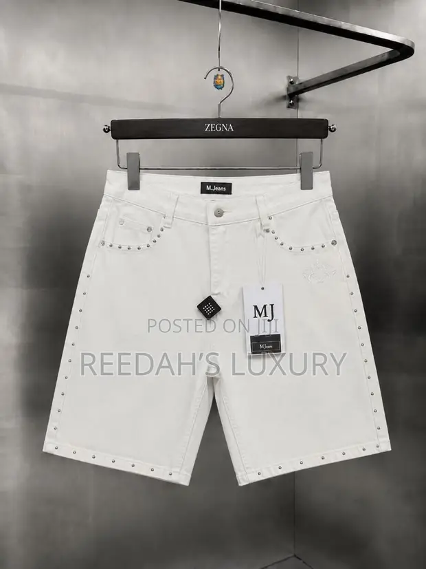 PROJECT Distressed Denim Shorts - White - 1