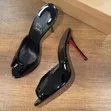 Christian Louboutin White Patent Peep-Toe Mule Heels Size 37-42 - 3