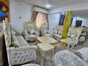 Luxury 10-Seater Turkish Sofa Set with Coffee Table & Stools