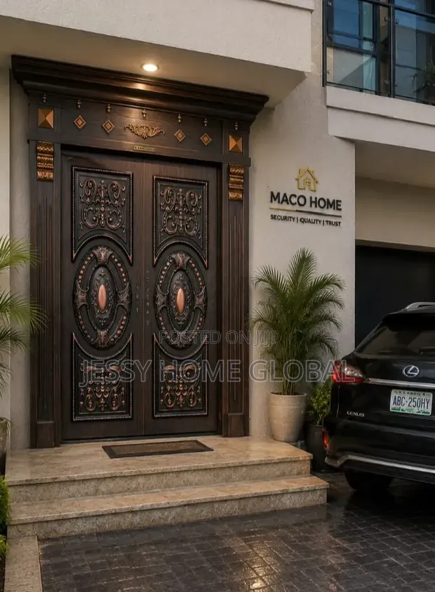 5ft Copper Security Door - Full Moon Design - 1
