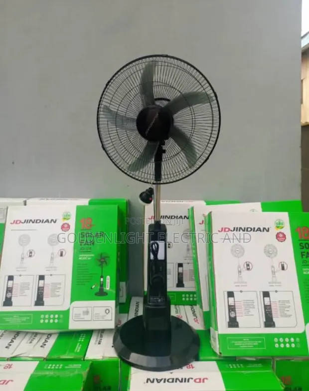 JD Jindian 18-Inch Rechargeable Solar Standing Fan (JD-GS03) - 1