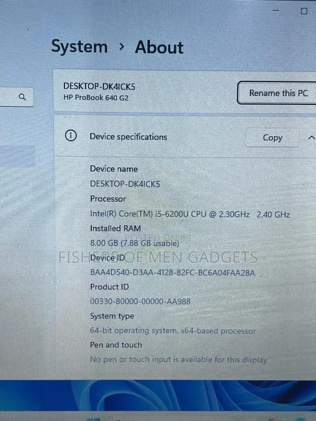 HP ProBook 640 G2 Laptop - Intel Core i5, 8GB RAM, 128GB SSD - 1