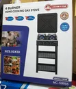 Crown Star 4-Burner Standing Gas Stove 50x50cm | Double Shelf - 4