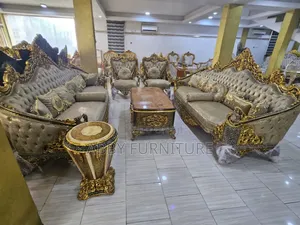 Egyptian 10-Seater Sofa Set with Center Table & Stools