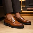 Men's Patent Leather Penny Loafers - Black - 2