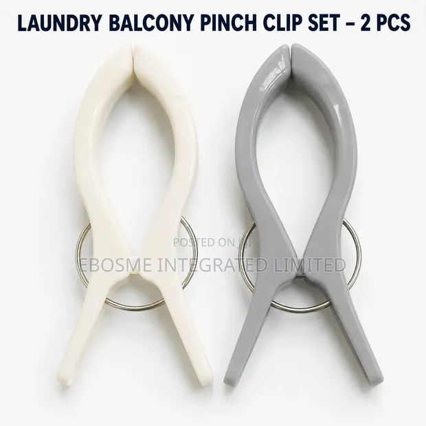 2pcs Laundry Balcony Pinch Clips for Railings - 1