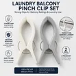 2pcs Laundry Balcony Pinch Clips for Railings - 2