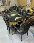Royal Dining Table tare da 6 Fabric Chairs - 3