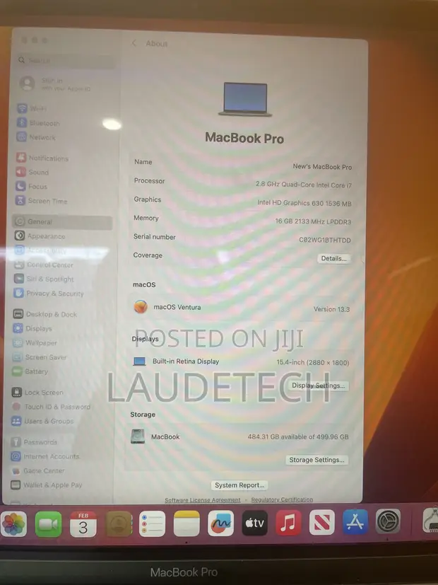Apple MacBook Pro 2017 16GB RAM, 512GB SSD - 1
