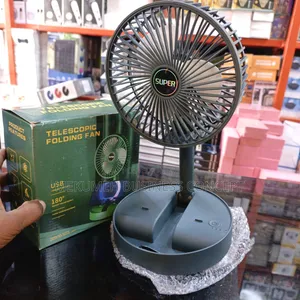 Telescopic Folding Fan with Phone Holder