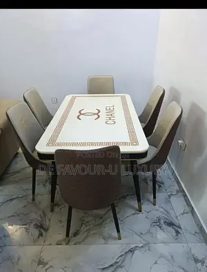 Home Interiors Marble Dining Table with 6 Chairs