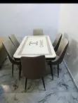 Home Interiors Marble Dining Table with 6 Chairs - 2