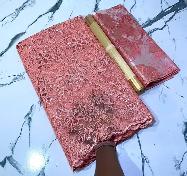 Sequins Lace Fabric - Quality for Aso Ebi - 1