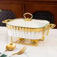 Luxury Ceramic Food Warmer Casserole Dish Set - 3