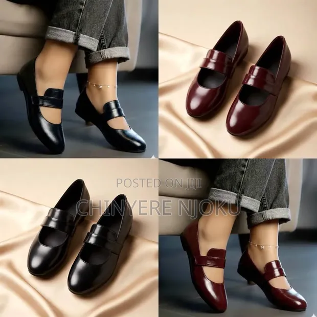 Zara Flat Loafers - Black Faux Leather - 1