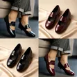 Zara Flat Loafers - Black Faux Leather - 1