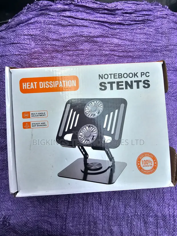 360° Rotating Laptop Stand with Cooling Fan - Adjustable - 1