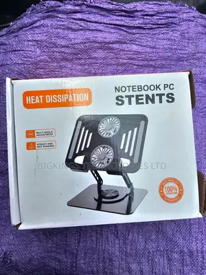 360° Rotating Laptop Stand with Cooling Fan - Adjustable