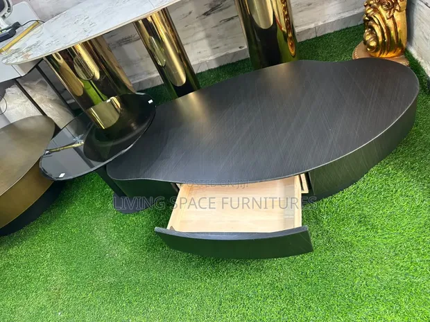 Modern 2-in-1 Oval Coffee Table Set - 1