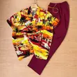 2 Piece T-shirt Mai Girma da Wando Mai Sauƙi - 1