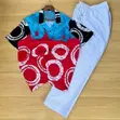 2 Piece T-shirt Mai Girma da Wando Mai Sauƙi - 3