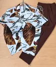2 Piece T-shirt Mai Girma da Wando Mai Sauƙi - 4