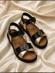 Multicolor Metallic Platform Sandals - 1