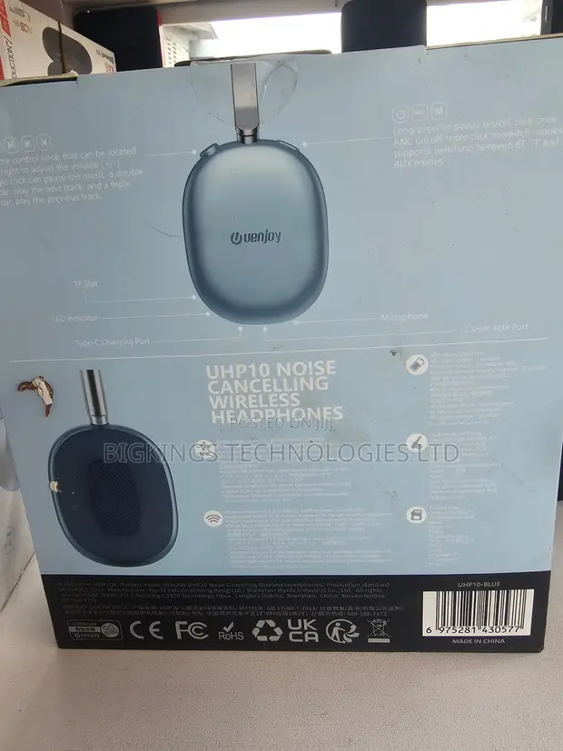 Uenjoy UHP10 Wireless Over-Ear Headphones - Blue - 1
