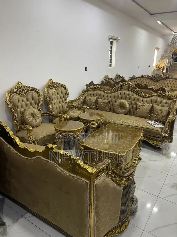 Direct Turkey Royal Chairs Set with Center Table & Stools - 1