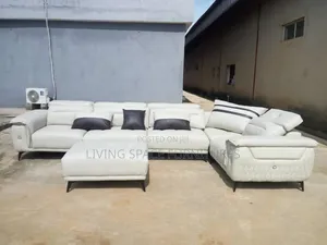 Lux L-Shape Sofar Deri Mai Jeri Tare Da Center Table