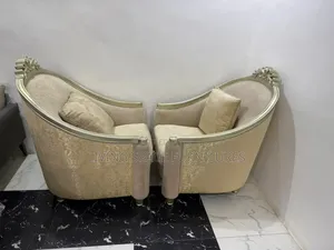 Two Elegant Royal Accent Chairs with Headrest