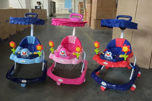 Baby Walker Mai Kiɗa da Sun Canopy & Push Handle - 1