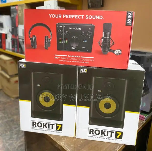 KRK Rokit 7 G4 & M-Audio Air 192|4 Vocal Studio Set - 1