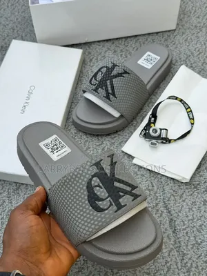 Calvin Klein Classic Gray Slides - Men's Size 40-41