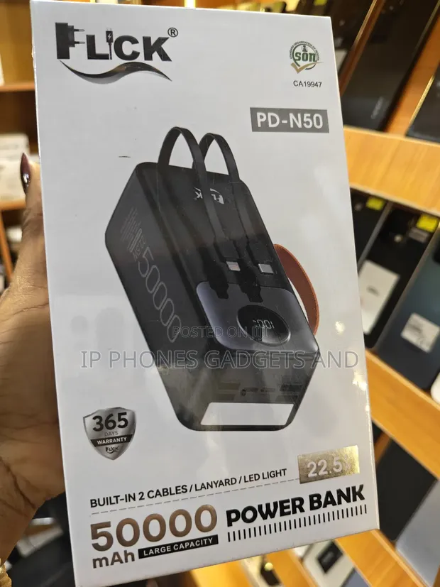 FLCK PD-N50 50000mAh Power Bank 22.5W with Built-in Cables - 1