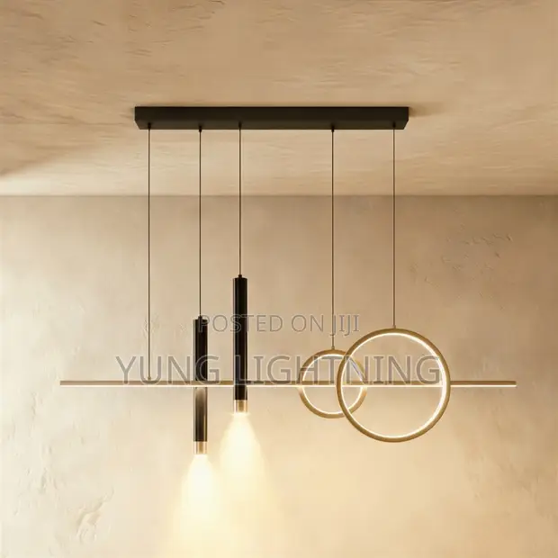 Modern Luxury LED Pendant Chandelier - Ring & Linear - 1