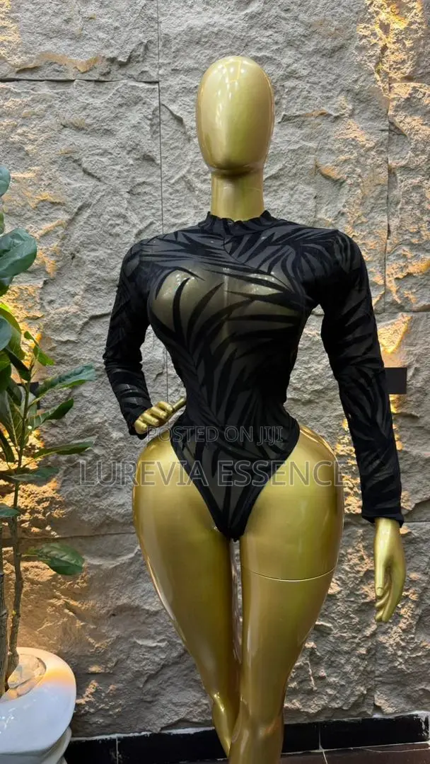 Palm-Print Mesh Bodysuit - 1