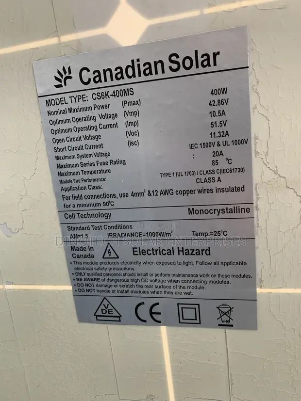 400W 96-Cell Canadian Solar Panel Mono - 1