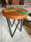 Epoxy Wooden Side Table - Brand New - 3