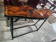 Live-Edge Wooden Epoxy Console Table - 1