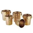Stainless Gold Hammered Wine Champagne Bucket - 1