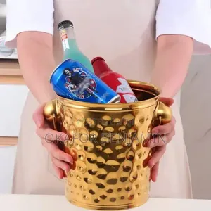 Stainless Gold Hammered Wine Champagne Bucket