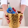 Stainless Gold Hammered Wine Champagne Bucket - 2
